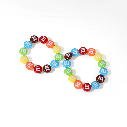 14mm Multicolour M&M Bean Round beads
