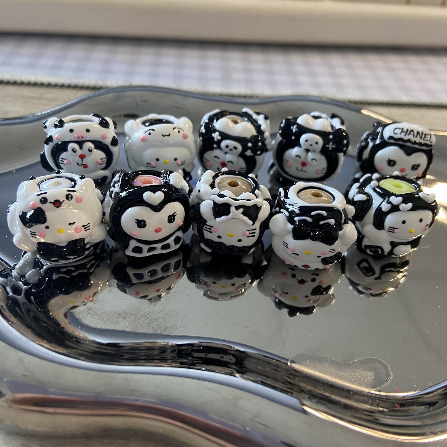 Fancy Cartoon character handmade painted beads