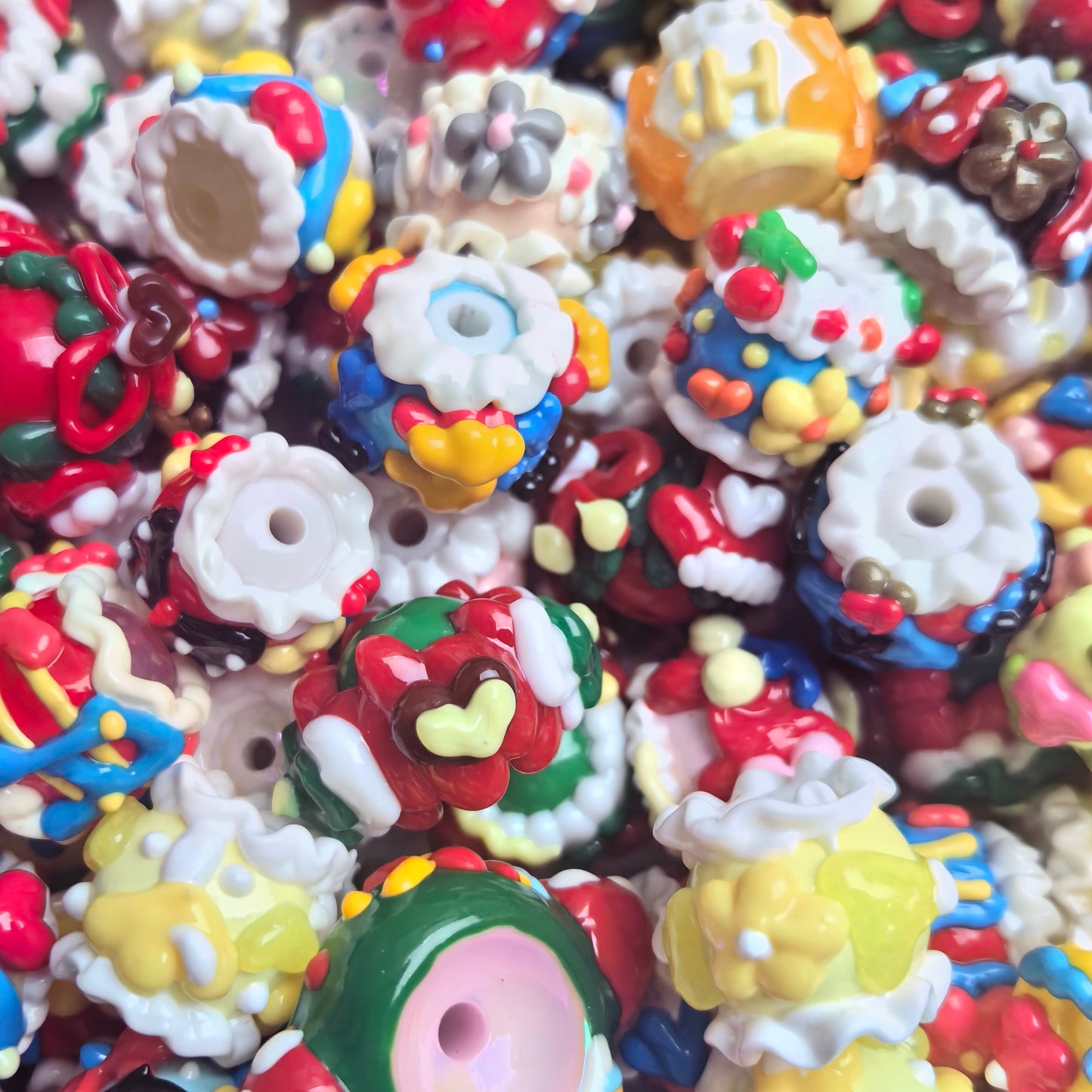 LIVE MIX Heavy oil Hand Painted Beads