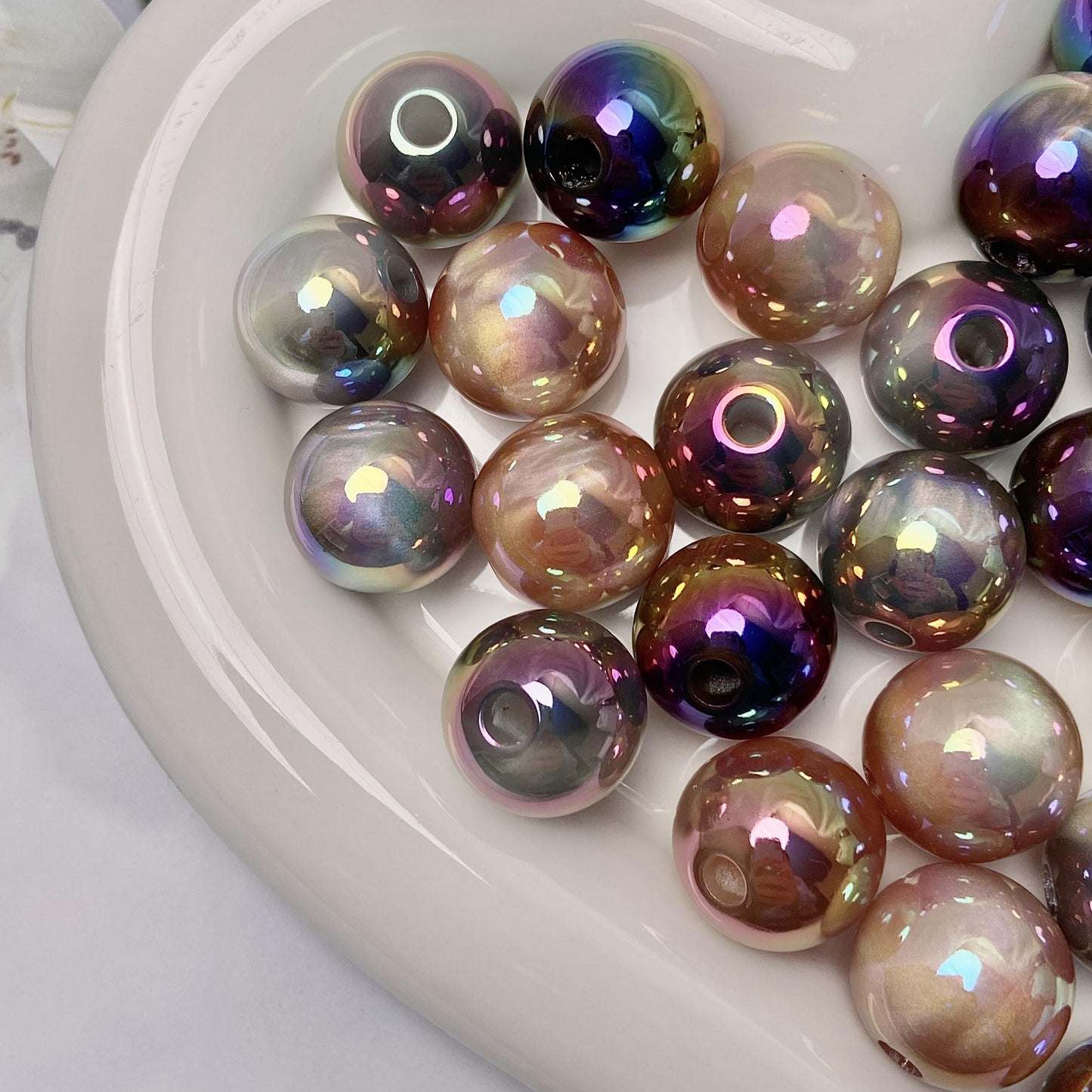 Acrylic  16mm colorful Cat Eye Round beads UU Studio