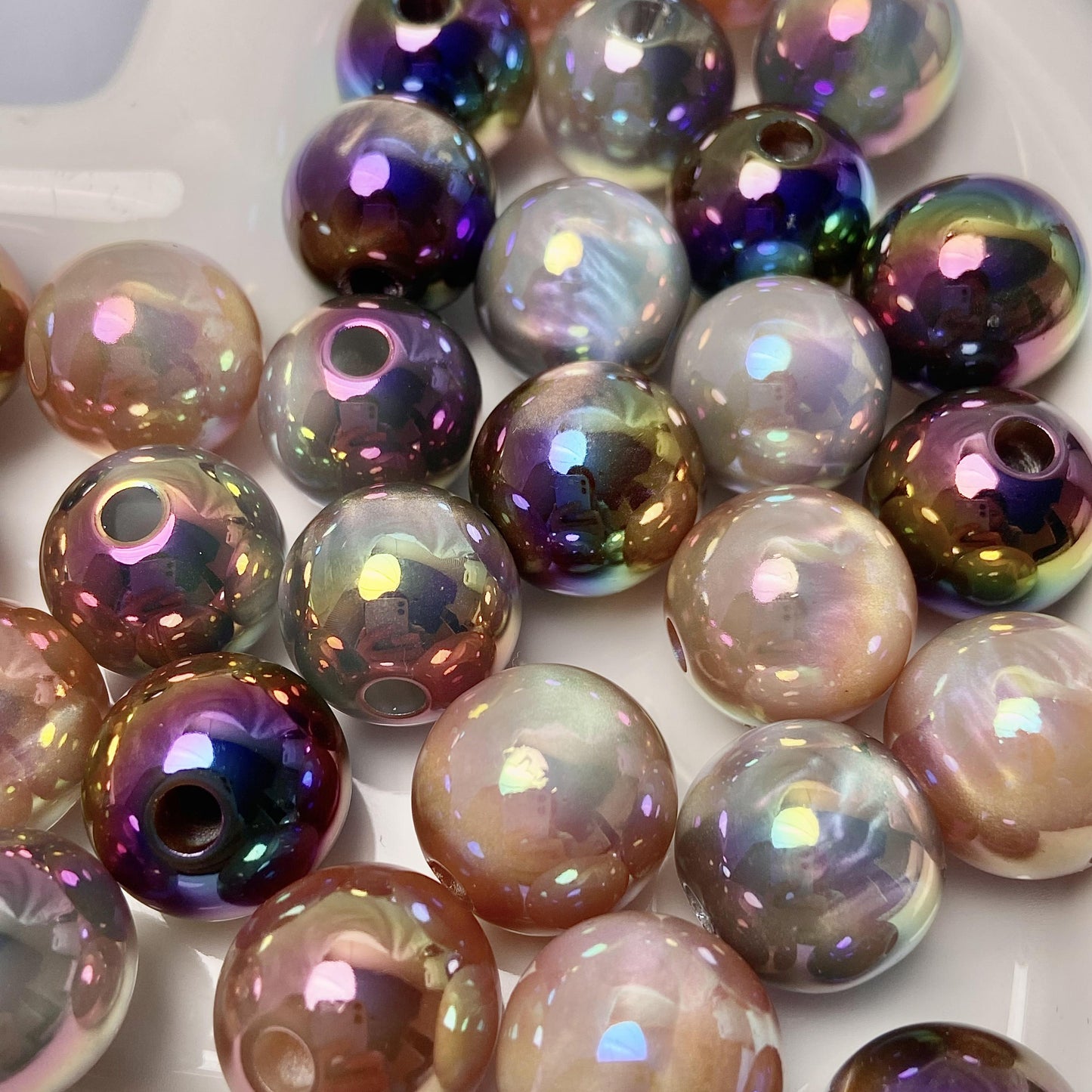 Acrylic  16mm colorful Cat Eye Round beads UU Studio