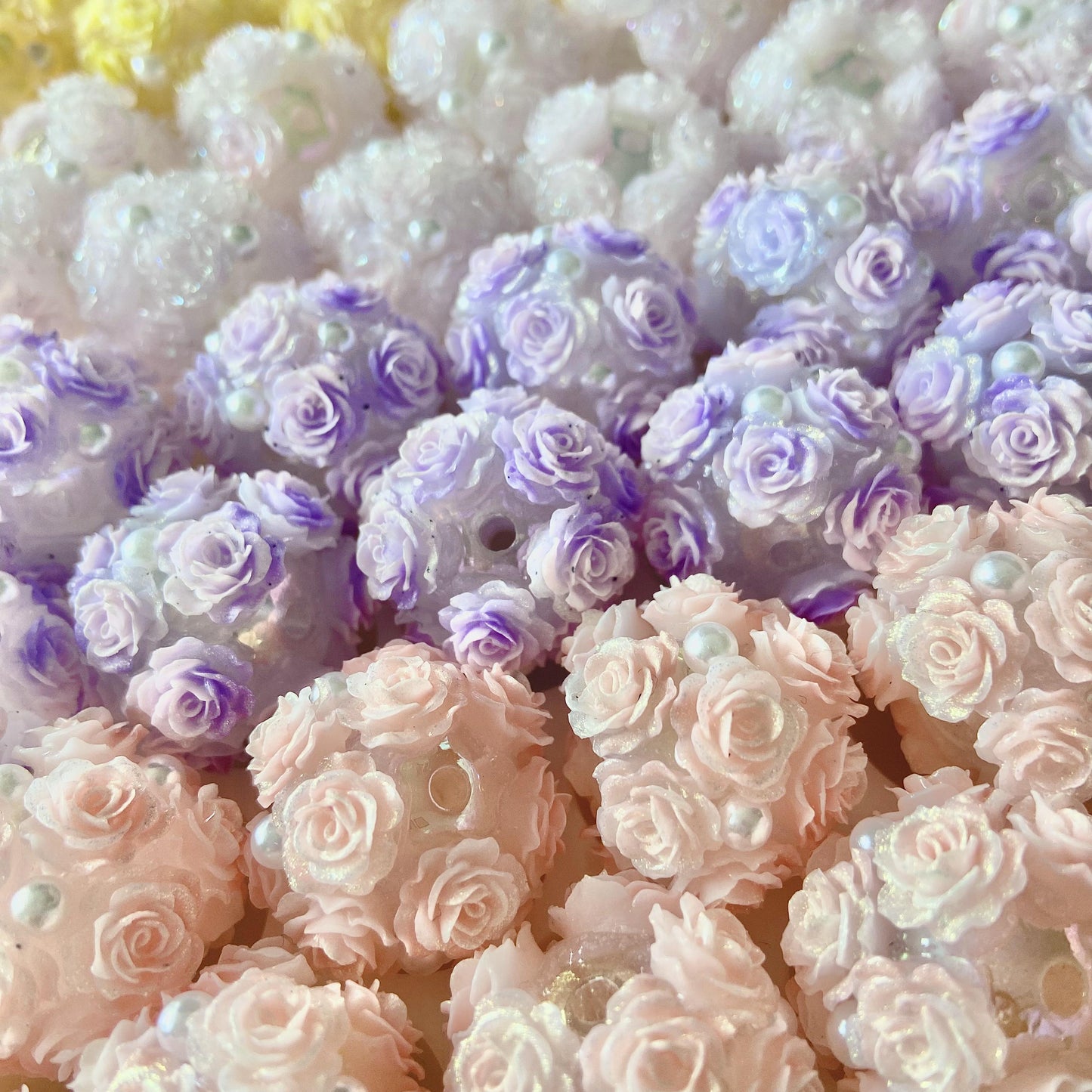 Hard Rose Flower Ball Luminous Fancy Beads