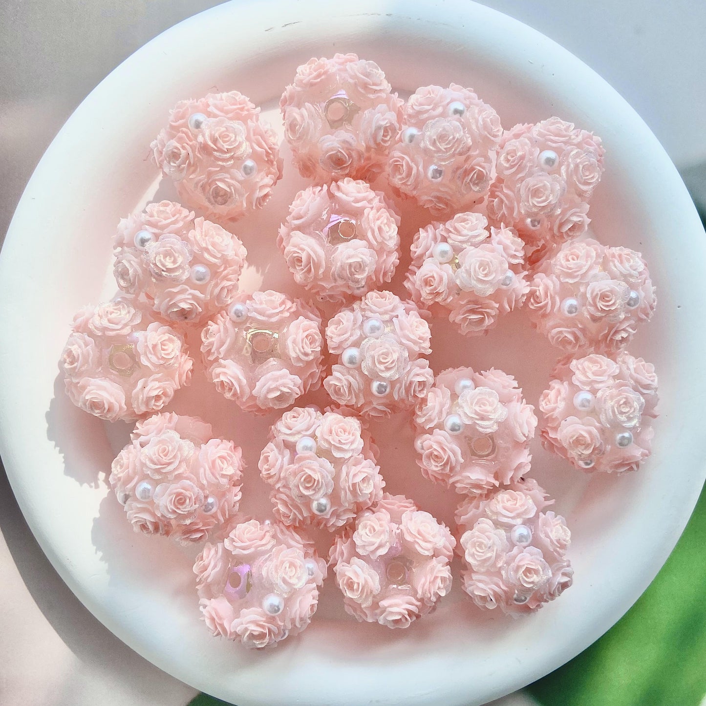 Hard Rose Flower Ball Luminous Fancy Beads