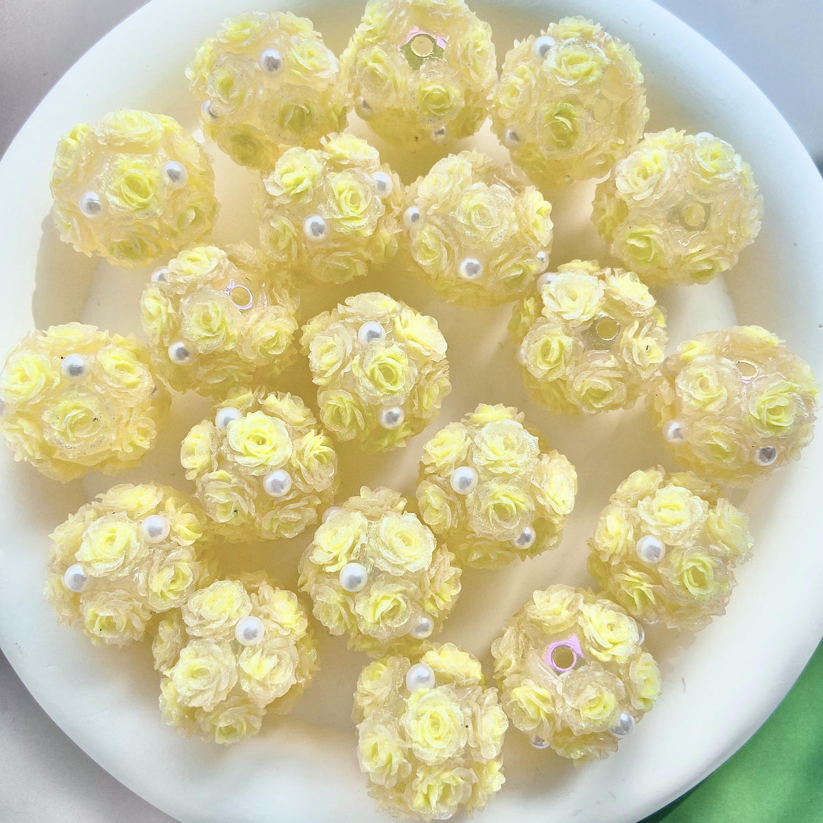 Translucent Rose Flower Ball Bead | UU Studio