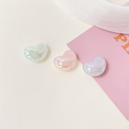 UV Jelly Heart Acrylic Beads