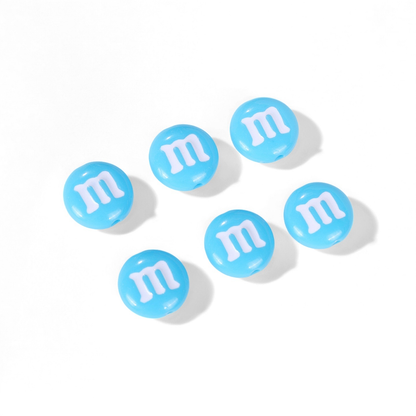 14mm Multicolour M&M Bean Round beads