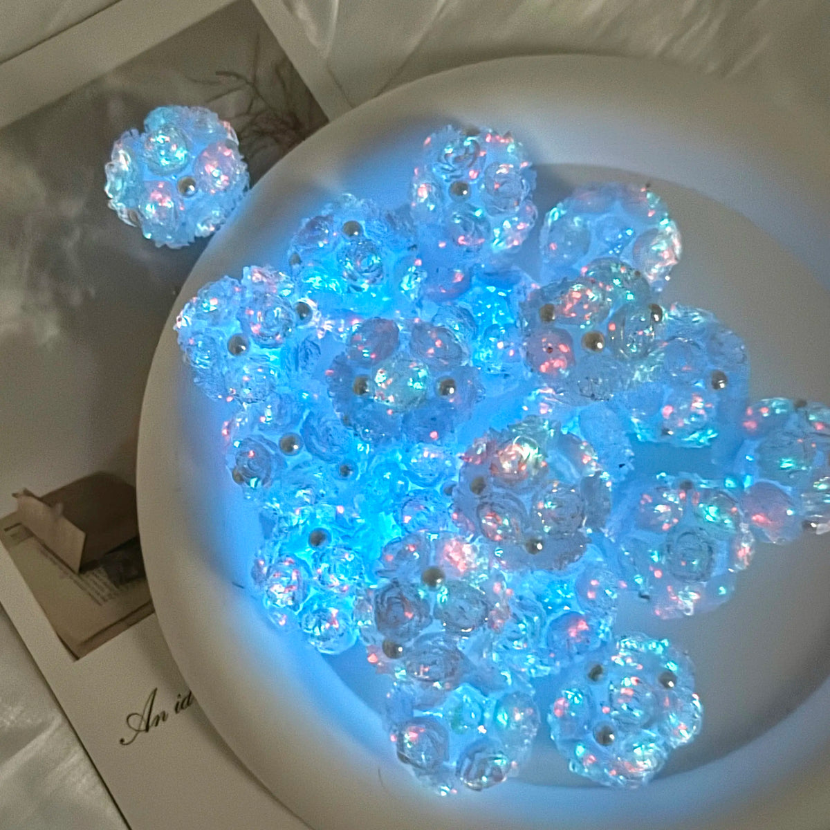 Translucent Rose Flower Ball Bead | UU Studio