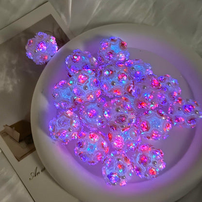 Hard Rose Flower Ball Luminous Fancy Beads