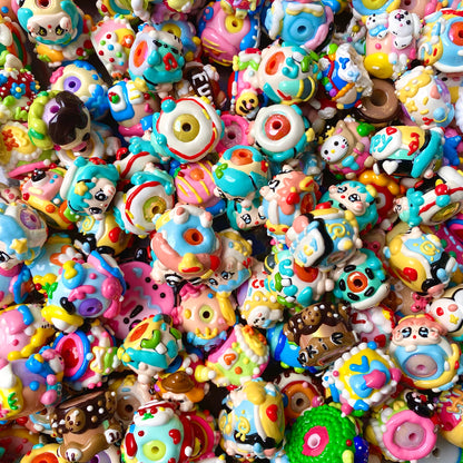 Cartoon character handmade painted beads