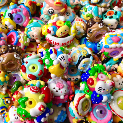 Cartoon character handmade painted beads