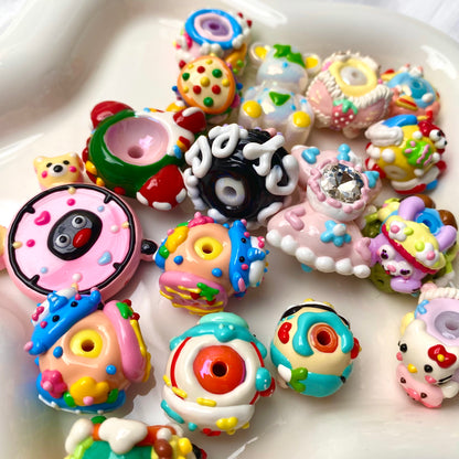 Cartoon character handmade painted beads