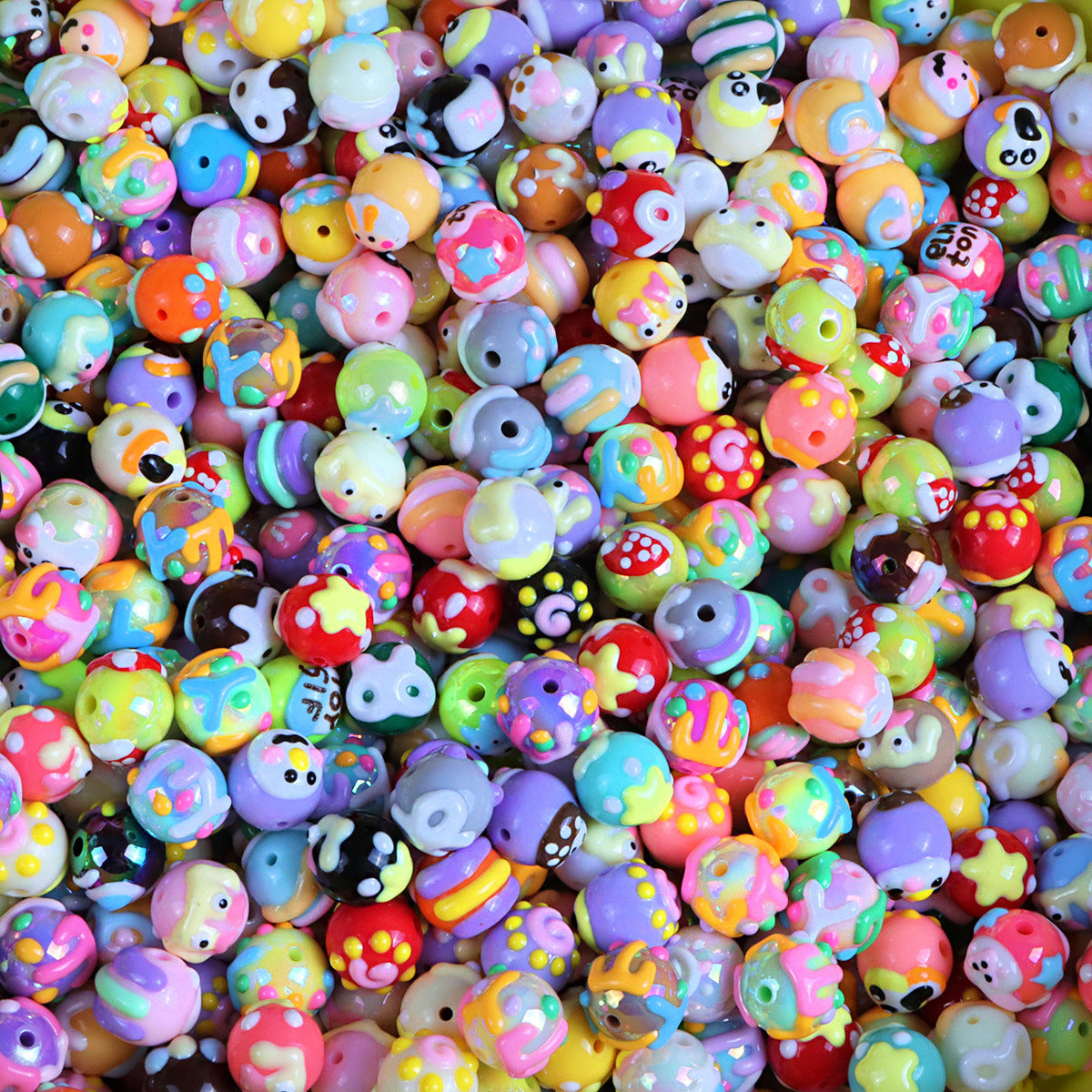 Random Handmade painted beads charm beads