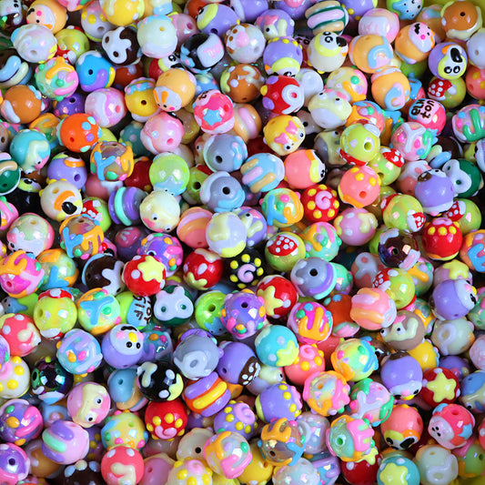 Random Handmade painted beads charm beads