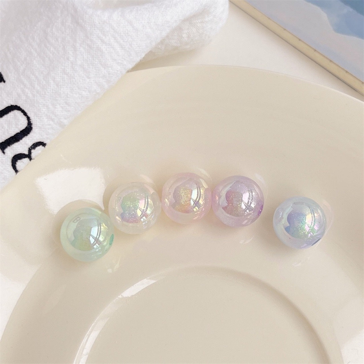 16mm Acrylic  colorful Luminous Round beads Glow in the dark