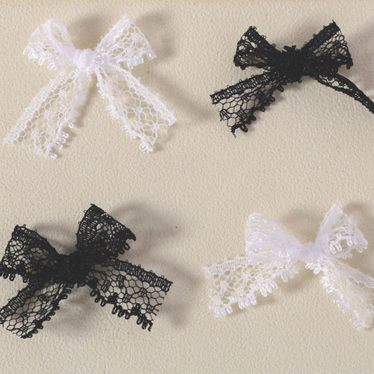 DIY Manicure nail lace bow