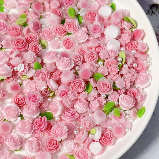 DIY nail accessories resin leaves rose flower